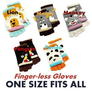 Fingerless Flip-Top Animal Gloves